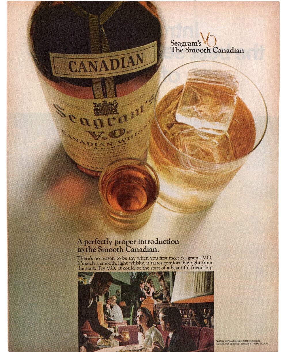 Seagrams VO Canadian Whisky Advertisement 1968 Liquor Spirits Smooth Vintage